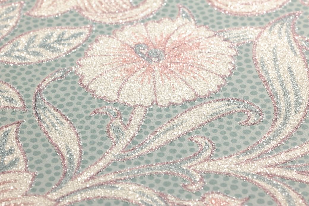 Pink Wallpaper Wallpaper Karoline pale turquoise Detail View