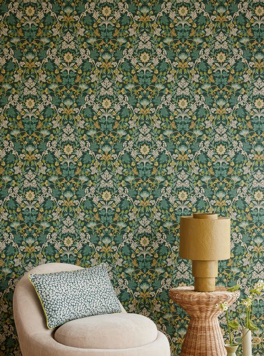 Wallpaper Wallpaper Josefin mint turquoise Room View