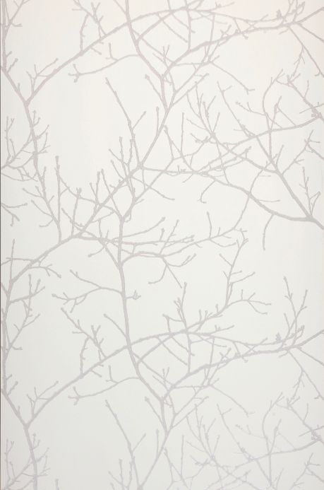 Papel de parede botânico Papel de parede Kansai branco Largura do rolo