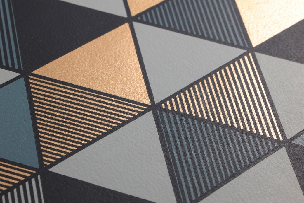Geometric Wallpaper Wallpaper Saki mint grey Detail View