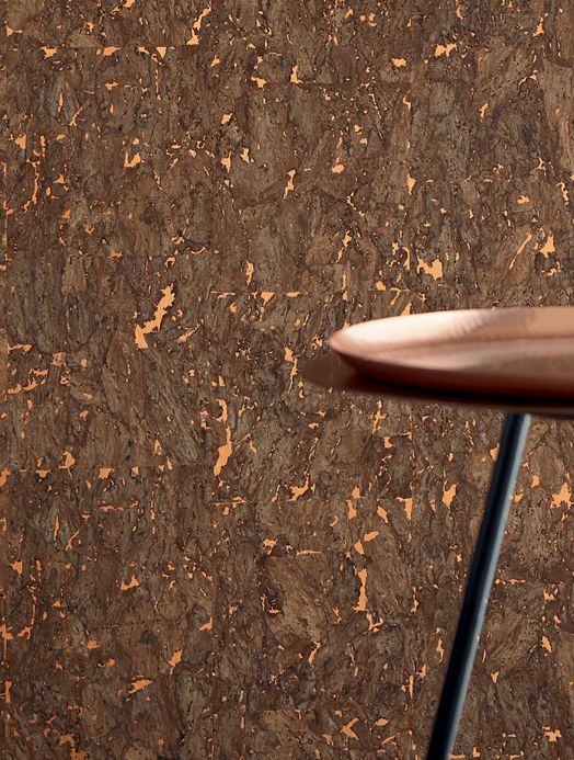 Papel pintado natural Papel pintado Cork on Roll 03 tonos de marrón Ver habitación