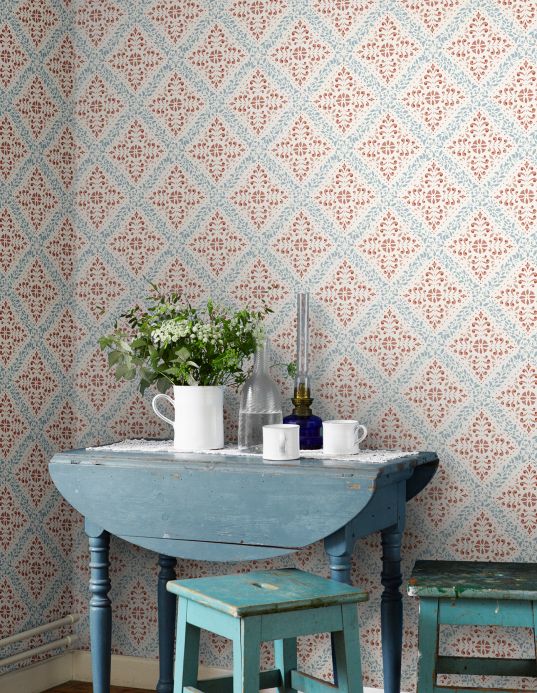 Classic Wallpaper Wallpaper Rosalie ruby red Room View