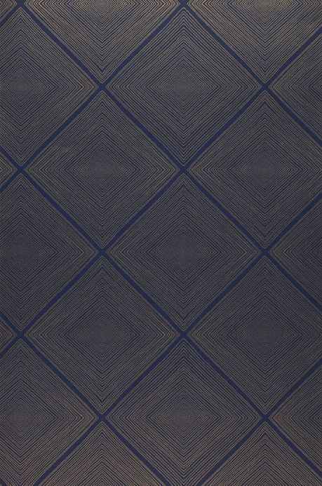 Papier peint géométrique Papier peint Rigo bleu saphir Largeur de lé