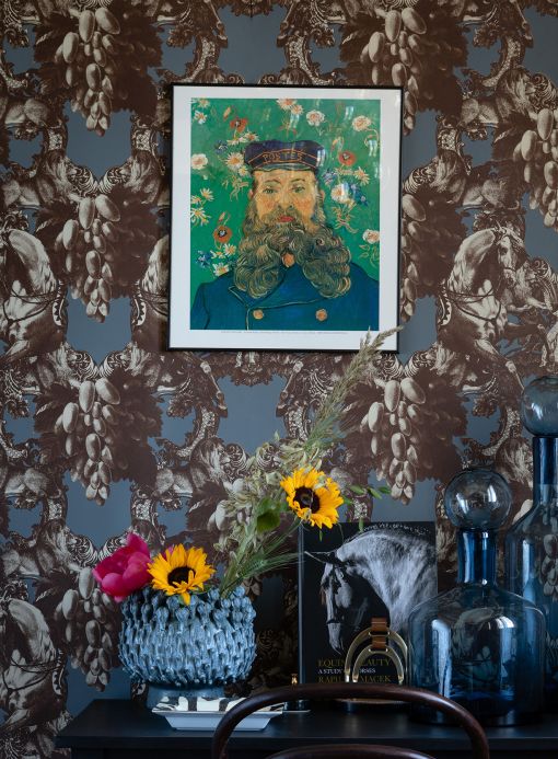 Animal Wallpaper Wallpaper Sir Grace blue grey Room View
