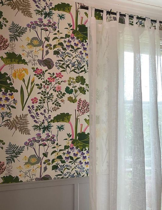 Floral Wallpaper Wallpaper Singa shades of green Room View