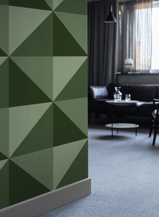 Geometric Wallpaper Wallpaper Estasi green Room View