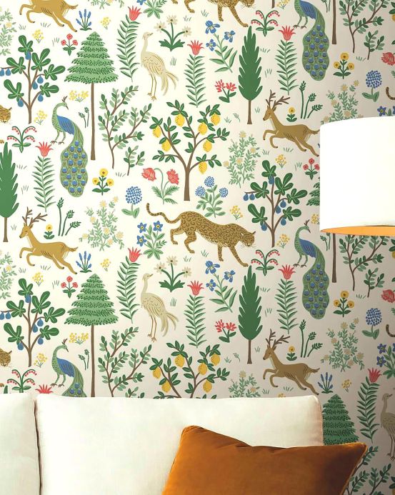 Animal Wallpaper Wallpaper Menagerie white Room View