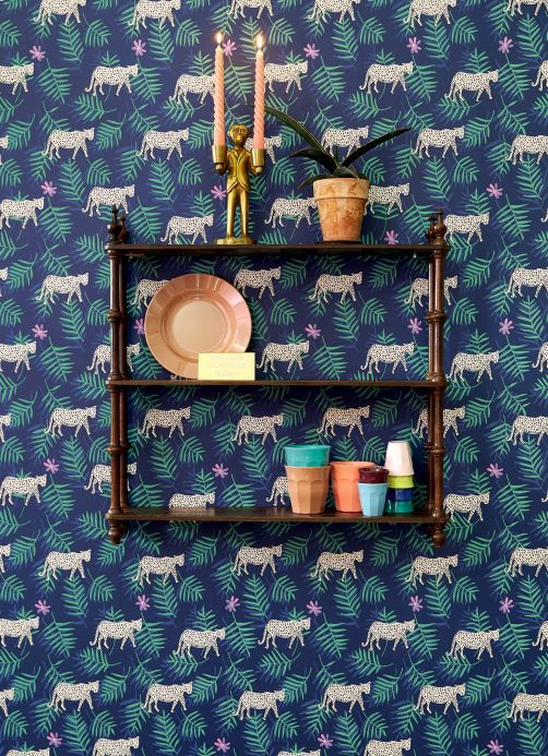 Animal Wallpaper Wallpaper Kabbo sapphire blue Room View