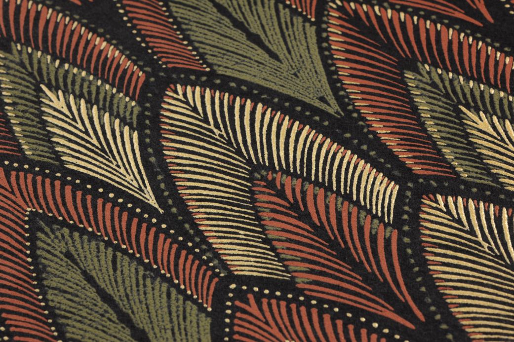 Brown Wallpaper Wallpaper Maris reed green Detail View