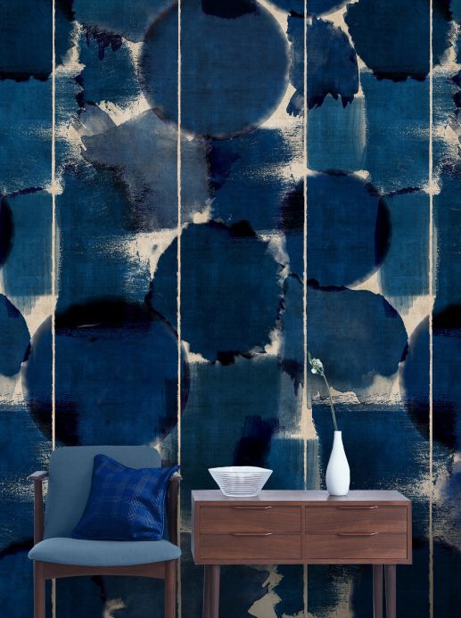 Geometric Wallpaper Wall mural Indigo Marvel blue Room View