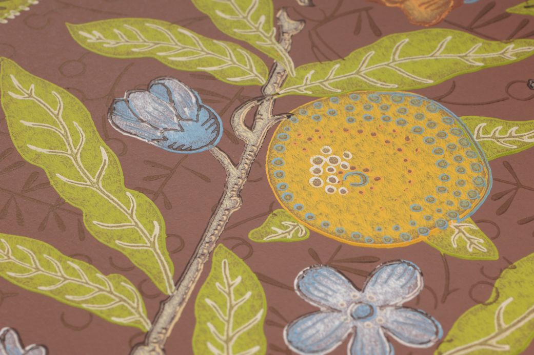 Papel de parede botânico Papel de parede Therese marrom Ver detalhe