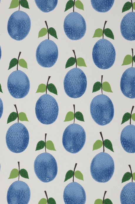 Fruit Wallpaper Wallpaper Henriette brilliant blue A4 Detail