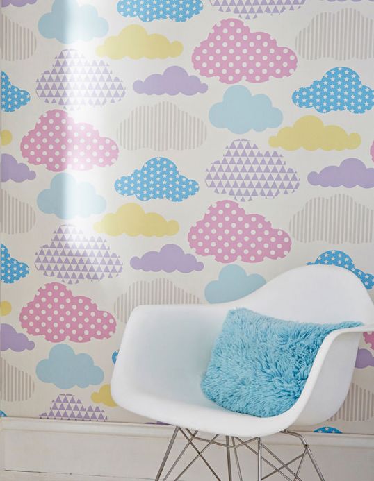 Children’s Wallpaper Wallpaper Cendie light lavender Room View