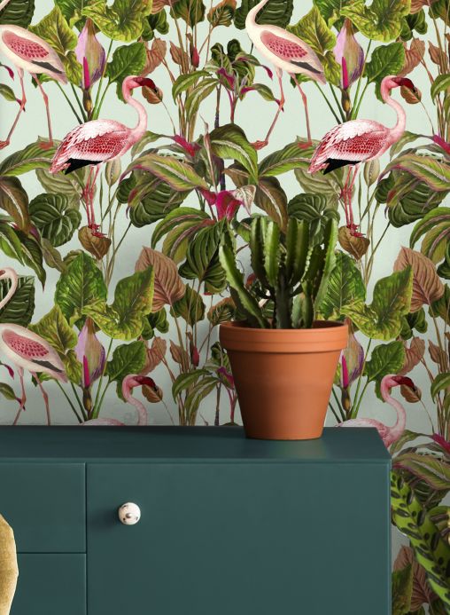 Botanical Wallpaper Wall mural Beverly Hills shades of green Room View