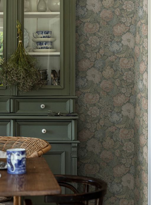 Classic Wallpaper Wallpaper Isola shades of green Room View