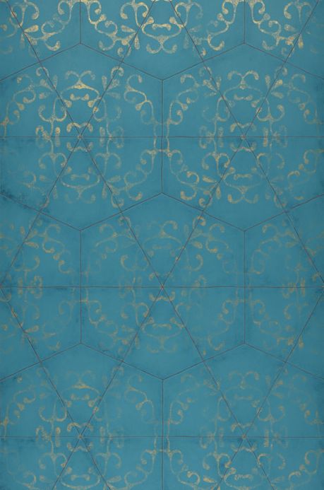 Archiv Wallpaper Marduk turquoise blue Roll Width