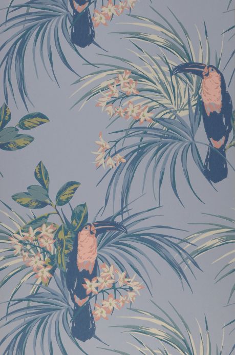 Animal Wallpaper Wallpaper Toucan Jungle light grey blue Roll Width