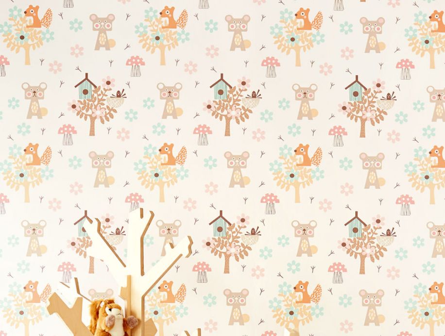Children’s Wallpaper Wallpaper Pepko orange brown Room View