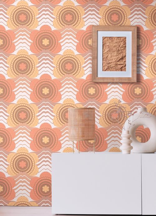 All Wallpaper Breanna salmon orange Room View