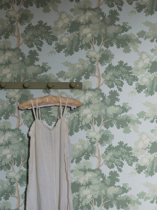 Papel pintado de bosque y árboles Papel pintado Raphael Trees beige grisáceo Ver habitación