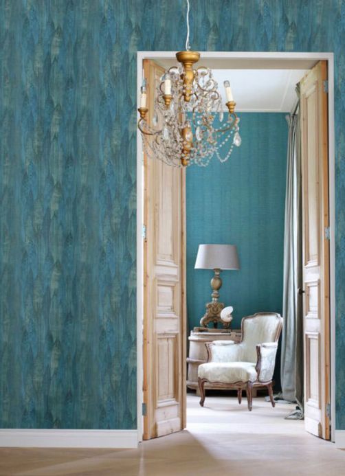 Modern Wallpaper Wallpaper Arana water blue Room View