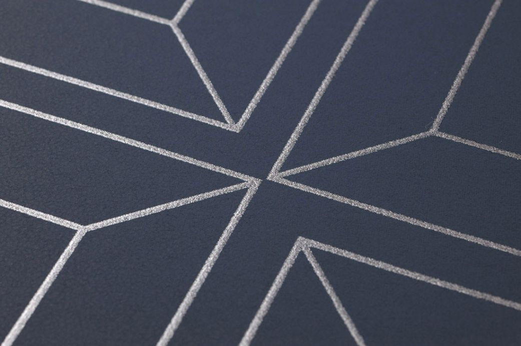 Geometric Wallpaper Wallpaper Malekid dark blue Detail View