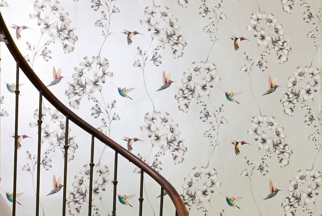 Floral Wallpaper Wallpaper Gesine cream shimmer Room View