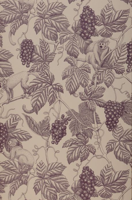 Monkey Wallpaper Wallpaper Grape Thief crimson violet Roll Width