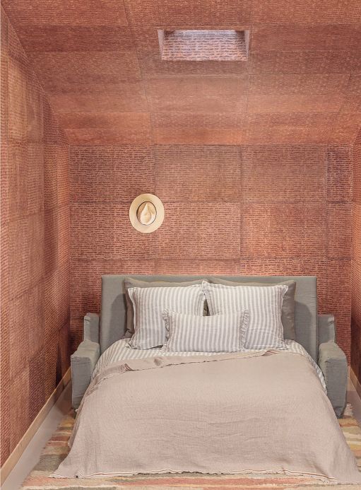 Material Wallpaper Weave Carribean nut brown Room View