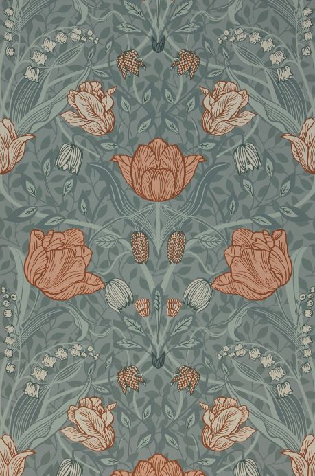 Art Nouveau Wallpaper Wallpaper Anita light mint grey Roll Width