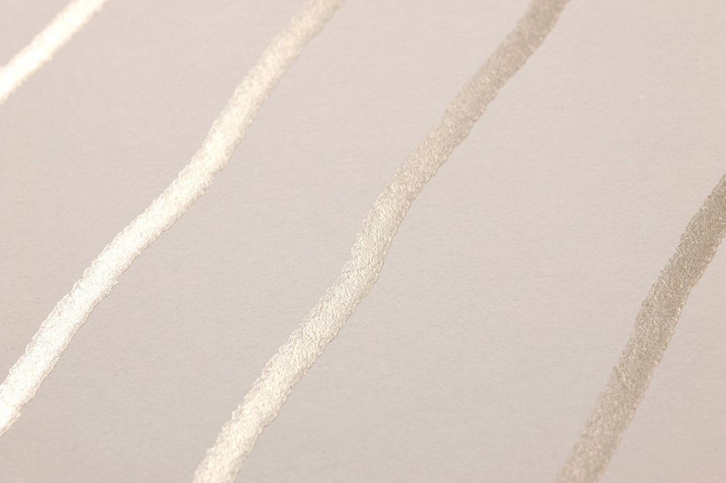 Papier peint à rayures Papier peint Diagonal blanc crème Vue détail
