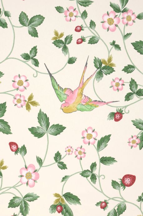 Bird Wallpaper Wallpaper Annabell cream white A4 Detail