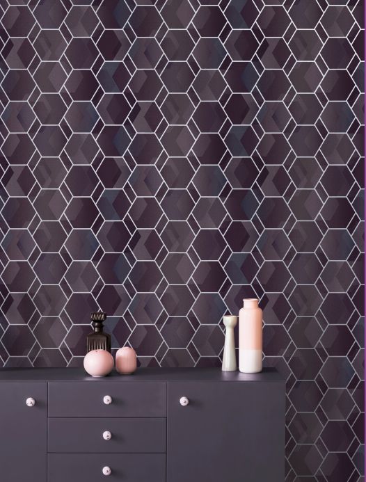 Geometric Wallpaper Wallpaper Opalino pastel violet Room View