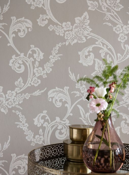 Classic Wallpaper Wallpaper Antonetti light grey Room View