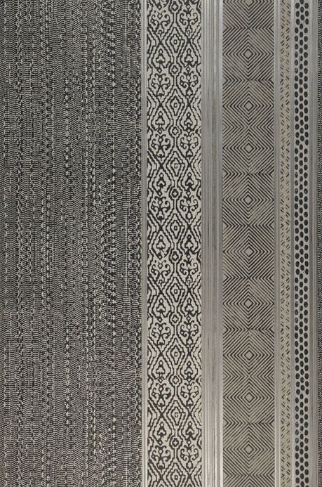 Striped Wallpaper Wallpaper Cemal black grey Roll Width