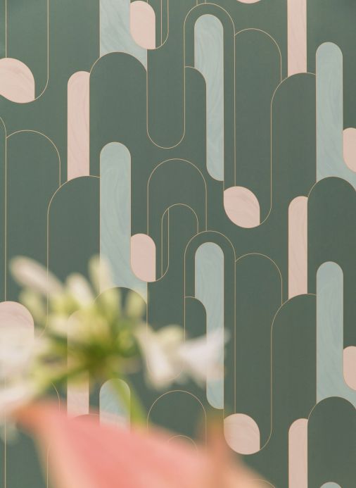Wallpaper Wallpaper Morosi pine green Room View
