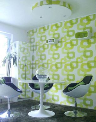 Wallpaper Haumea yellow green Room View