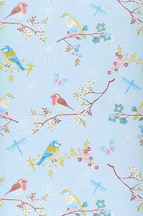Bird Wallpaper Wallpaper Audrey pastel light blue Roll Width