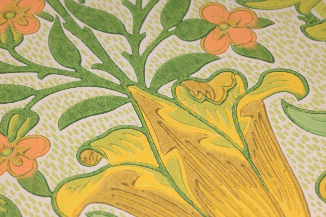 Art Nouveau Wallpaper Wallpaper Rebecca pastel yellow Detail View