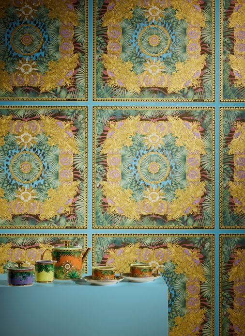 Funky Wallpaper Wallpaper Hestia light blue Room View