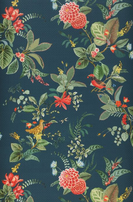 Floral Wallpaper Wallpaper Sylvania ocean blue Roll Width