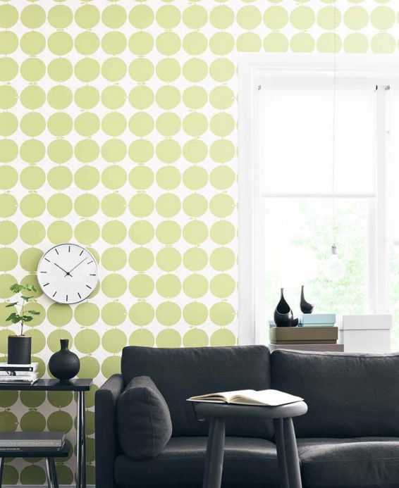 Archiv Wallpaper Odin pale yellow green Room View