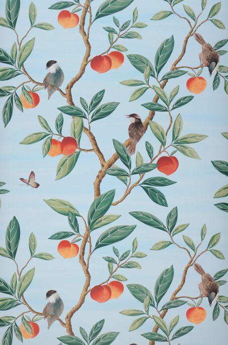 Bird Wallpaper Wallpaper Fortuna pale blue Roll Width