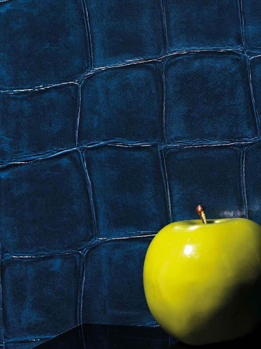 Faux Leather Wallpaper Wallpaper Croco 04 dark blue Room View
