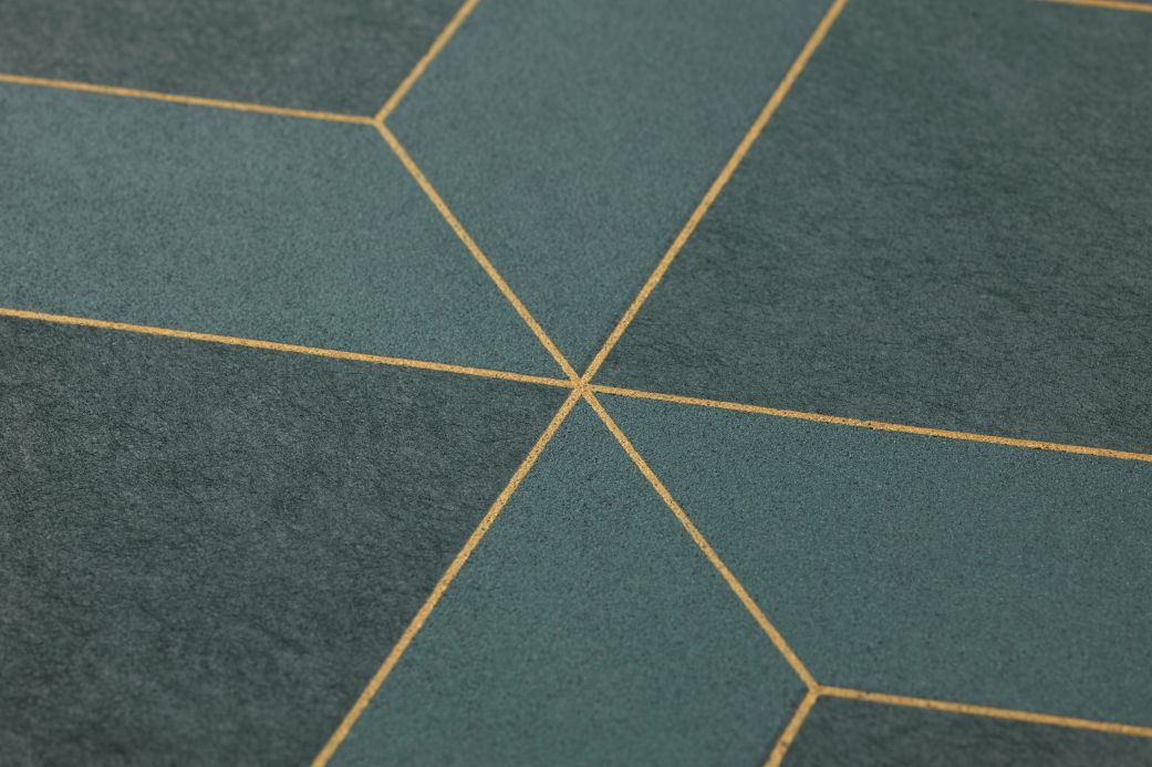 Geometric Wallpaper Wallpaper Barite dark green shimmer Detail View