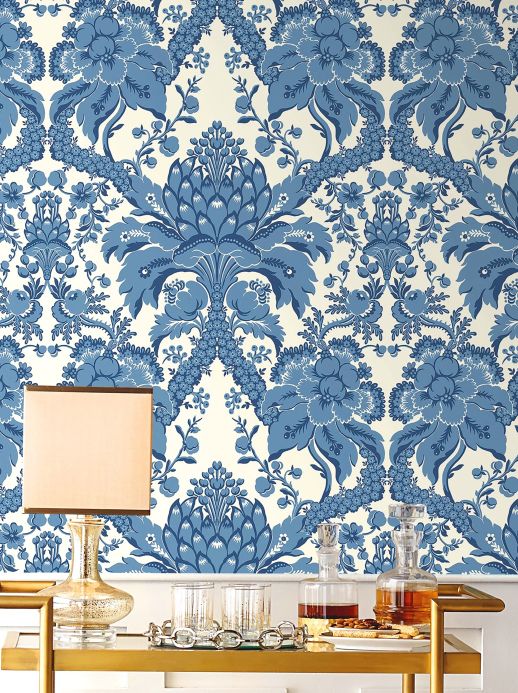 Rooms Wallpaper Royal Artichoke azure blue Room View