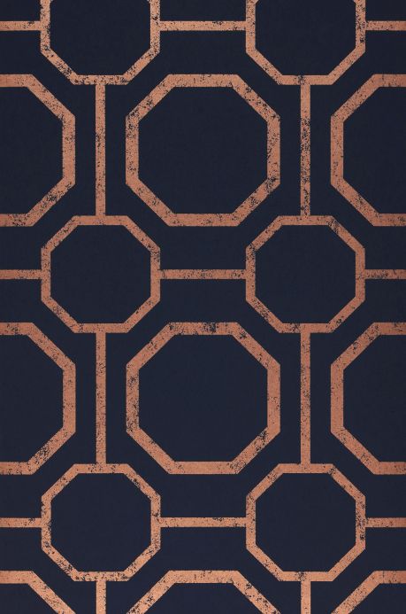 Geometric Wallpaper Wallpaper Kalea dark blue Roll Width