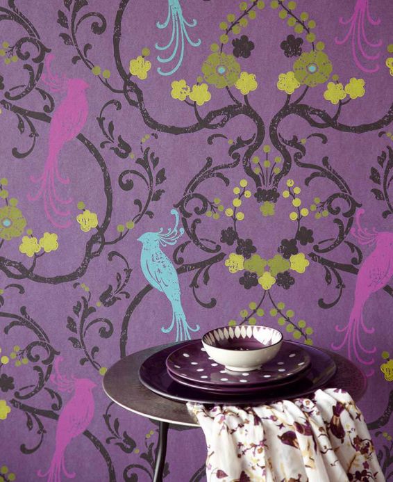 Archiv Wallpaper Bellona violet shimmer Room View