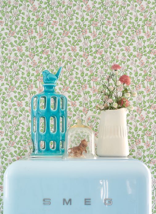 Floral Wallpaper Wallpaper Videnna light green Room View