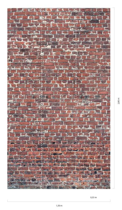 Papel de parede de pedras Fotomural Brick Wall marrom cobre Ver detalhe